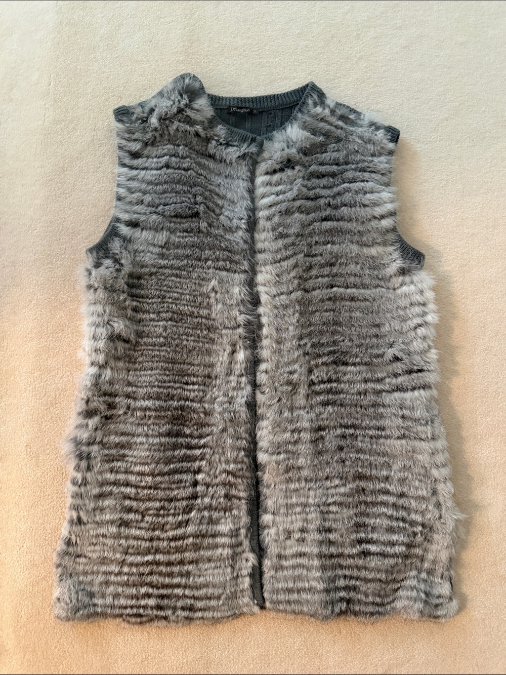 J McLaughlin Fur Sleeveless Vest - Gray